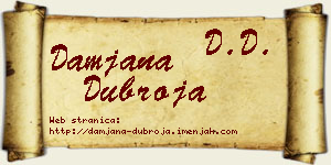 Damjana Dubroja vizit kartica
